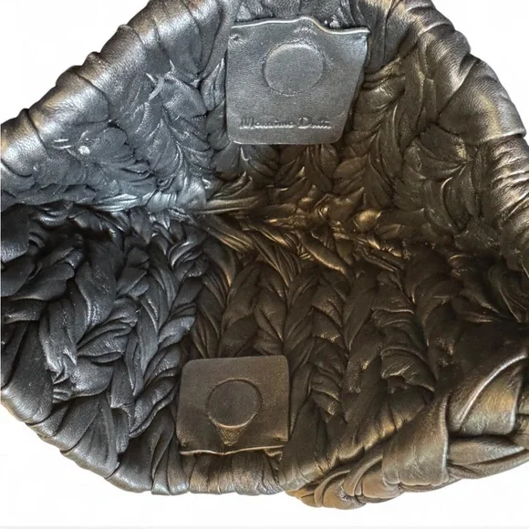 Massimo Dutti Black Woven Leather Bag - Picture 4 of 5